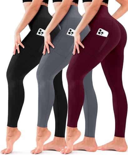 3 Pack Leggings for Women-No See-Through High Waisted Tummy Control Yoga Pants Workout Running Legging - Image 1