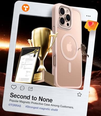 TORRAS Magnetic Shockproof for iPhone 16 Pro Max Case, [4X Military-Grade Protection] [Compatible with MagSafe] Translucent Case for iPhone 16 Pro Max Anti-Scratch Guardian 6.9", Gold - Image 7