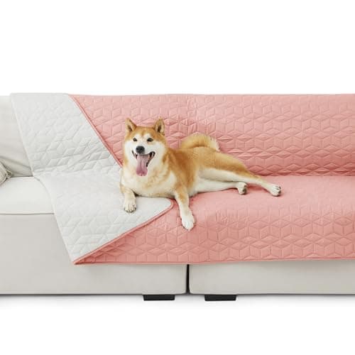 Bedsure 100% Waterproof Couch Cover for Dogs Washable - Non Slip Waterproof Blanket Large for Bed Sofa, Lightweight Furniture Protector Durable for Pet Cat Puppy with Non-Slip Bottom, Pink, 52x82IN - Image 1