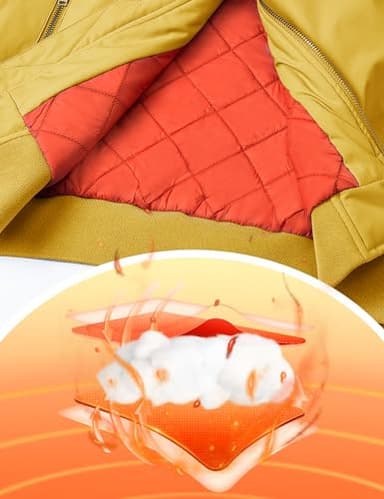 TACVASEN Men's Jackets Full Zip Up Winter Warm Fleece Liner Work Coats Outwear Turmeric, M - Image 4