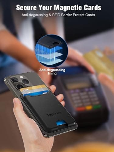 for Magsafe Wallet, Works with Apple Find My, Strongest Magnetic Wallet for iPhone 17/16/15/14/13/12 Series, Leather Magnetic Card Holder with Powerful Magnets, RFID Blocking, Fit 4 Cards, Black - Image 6