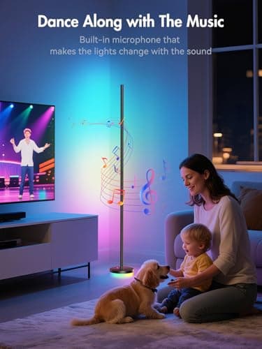 OIYN Corner Floor Lamp, RGBICW LED Corner Lamp with 1300lm Smart Modern Floor Lamp,App & Remote Control,Music Sync,Color Changing Standing Lamp for Bedroom Living Room and Gaming Rooms - Image 5