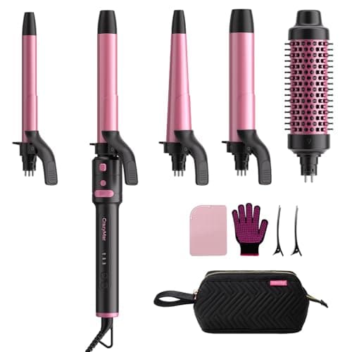 5-in-1 Rotating Curling Iron Set,Automatic Hair Curler with 5 Ceramic Barrels (3/4,1,1.25 Inch) | Fast Heating, Dual Voltage for Long-Lasting Curl Styling/Beach Wave - Image 1