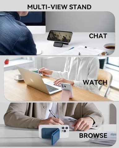 BOSTANTEN Mag Safe Wallet with Stand Magnetic Wallet for Phone Leather Magsafe Card Holder Compatible with iPhone 16/15/14/13/12 series and MagSafe cases, 1 Slot, Fit 3 Cards, Brown - Image 5