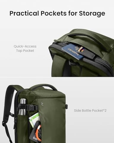 tomtoc Travel Backpack 28L, TSA Friendly Flight Approved Carry-on Luggage Hand Water-resistant Lightweight Business Rucksack, Durable Bag Fits 16 Inch Laptop - Image 7