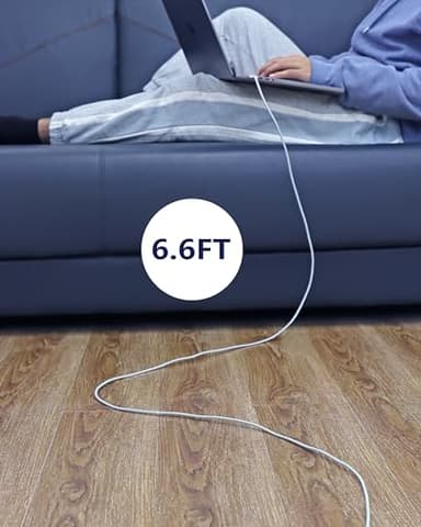 DERLULU USB-C to Magnetic 3 Fast Charge Cable (2 m/6.6 ft), USB C Cable Compatible with MacBook Air (15/13-inch M3 2024, 15-inch M2 2023, 13-inch M2 2022), MacBook Pro (16/14-inch 2023/2021), Silver - Image 4