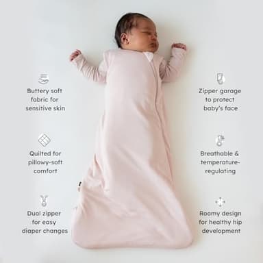 KYTE BABY Unisex Sleep Bag for Babies and Toddlers, Rayon Made From Bamboo, 1.0 Tog (Medium, Blush) - Image 3