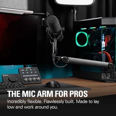 Elgato Wave Mic Arm Pro - 360° Rotatable Low Profile Gas Spring Microphone Arm, Works Mics/Shure SM7B/HyperX QuadCast/Rode/Blue Yeti & More – for Broadcasting/Podcasting/Streaming - Image 2