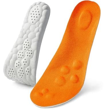 Steppers Massage Insoles for Men Women - 2 Pairs, Enhanced Arch Support & Cushioned Comfort, Breathable Memory Foam, Fits All Shoe Types (Orange, XL(Men 10.5-12)) - Image 1