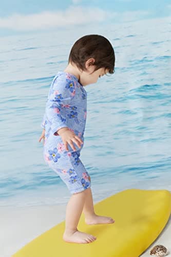 UMELOK Infant Swimwear Girls One Piece Full Zip with Long Sleeve UPF 50+ Sun Protection Swimsuit Purple-Geranium,3M - Image 3
