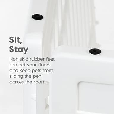 IRIS USA 24" 6-Panel Dog Playpen with Door, 61 x 61 x 24, Puppy Playpen, Dog Play Pen Indoors, Pet Fence, Puppies/Small Dogs, White - Image 5