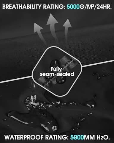 33,000ft Packable Rain Pants for Women Waterproof Pants Lightweight Rain Over Pants Outdoor Windproof Pant for Golf Hiking Black - Image 3