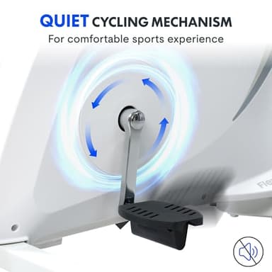 FLEXISPOT Exercise Bike with 2D Desktop, Space Saving Under Desk Bike with Removable Desktop, Upright Indoor Cycling Bikes with 300LBS Weight Capacity Big Seat, Stationary Bikes for Home, White - Image 4