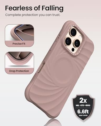 ORNARTO Vortuxe for iPhone 16 Pro Case 6.3" | 2X MIL-STD Drop Protection | Compatible with MagSafe | Sleek Aesthetic Liquid Silicone Phone Cover - Latte - Image 3