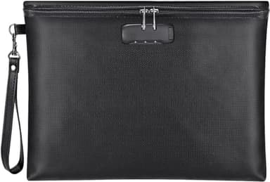Fireproof Document Bag with Lock, ZOOPIP 14.3"x10.2" Fireproof and Waterproof Money Bag with Zipper Closure, Storage Pouch for A4 Letter Size Document, Cash, Cell Phone, Tablet, Credit Card,Passport - Image 1