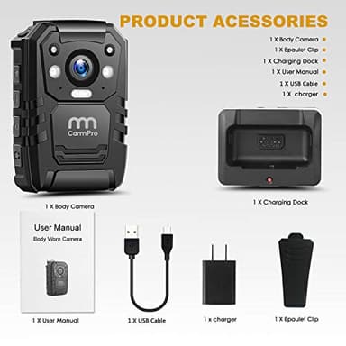 1296P HD Police Body Camera,64G Memory,CammPro I826 Premium Portable Body Camera,Waterproof Body-Worn Camera,Night Vision,GPS for Law Enforcement Recorder,Security Guards,Personal Use1 - Image 7