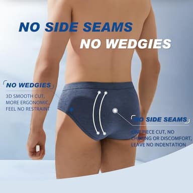 Men's Tagless Briefs Coverd Waistband Comfort Soft Underwear with Contour Pouch Breathable Underpants, Multipacks - Image 5