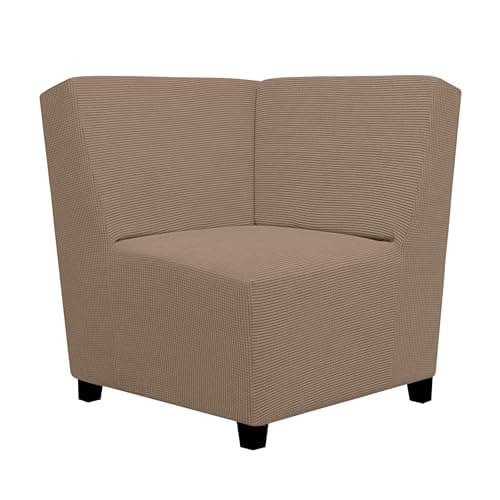 Easy-Going Stretch Sectional Corner Sofa Slipcover 1-Piece Couch Sofa Cover Furniture Protector Soft with Elastic Bottom for Kids, Pet, Spandex Jacquard Fabric Camel - Image 1