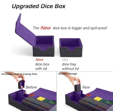 Venssu MTG Deck Box Holds 5 Display Card Deck Boxes with Playmat and Dice Box,Includes 10 colorful dividers and 1 card supporter, Trading Card Storage Box For Magic Game Cards（Black and Purple） - Image 5
