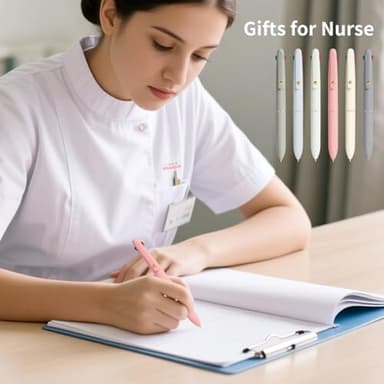 Ddaowanx Multicolor Pens, 4-in-1 Colored Ballpoint Pen 0.5mm Fine Point Smooth Writing,Nurse Accessories for Work,Gifts for Teen Girls,6-Count - Image 6