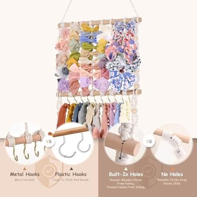 VISATOR Headband Holder Bows Organizer - Baby Girls Hair Accessories Holder - Toddler Girls Room Wall Decor - Image 5
