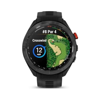 Garmin Approach® S70-47 mm Black Ceramic Bezel with Black Silicone Band (Refurbished) - Image 8