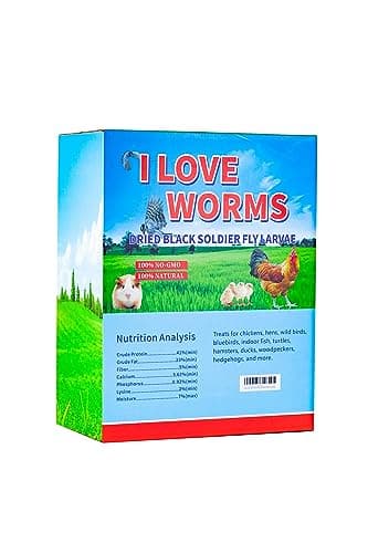 I LOVE WORMS Dried Black Soldier Fly Larvae (10lb), 100% Natural Non-GMO, Treat for Chickens, More Calcium Chicken Feed Than Mealworms - Image 2