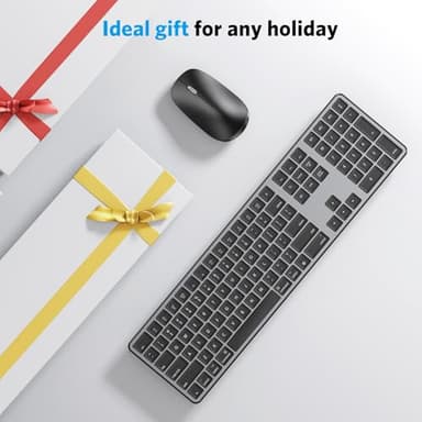 Bluetooth Keyboard and Mouse for Mac, OMOTON Wireless Multi-Device Keyboard with Numeric Keypad, Keyboard and Mouse Combo, for MacBook Pro/Air, iMac, iMac Pro, Mac Mini, Mac Pro - Image 9