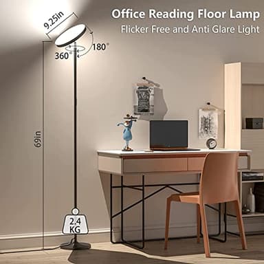 Keepsmile Double Side Lighting Led Floor Lamp with Remote Smart App 36W/2600LM Bright Tall Standing RGB Floor Lamp Angle Multicolor Dimmable Modern Floor Lamps for Livingroom Bedroom Office - Image 6