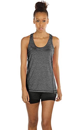 icyzone Workout Tank Tops for Women - Racerback Athletic Yoga Tops, Running Exercise Gym Shirts(Pack of 3)(L, Charcoal/Red Bud/Pink) - Image 2