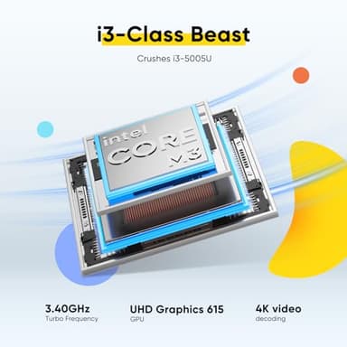 BWPED 18.5" Laptop | 24GB RAM + 1TB SSD | 3.4GHz Core m3 | 48Wh Battery | 3xUSB | HDMI | RJ45 | Dual-Band Wi-Fi | BT 5.0 | Space Grey - Image 3