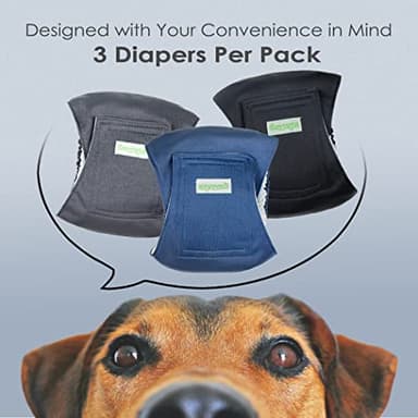 wegreeco Washable Male Dog Belly Band (Stylish Pattern)- Pack of 3 - Washable Male Dog Belly Wrap, Dog Diapers Male (Black, Charcoal, Navy, XX-Large) - Image 2