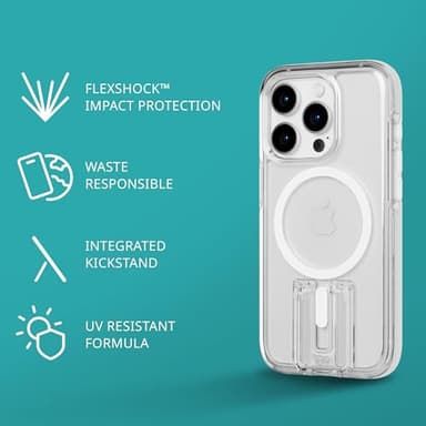 Tech21 Evo Crystal Kick case for iPhone 15 Pro - Compatible with MagSafe - Impact Protection Case - White - Image 3