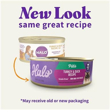 Halo Wet Cat Food Turkey & Duck Recipe, Grain Free Wet Cat Pate, Canned Cat Food for Extra Hydration, 5.5 Oz Can (Pack of 12) - Image 2