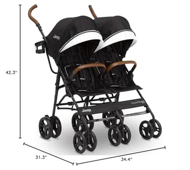 Jeep PowerGlyde Plus Side x Side Double Stroller by Delta Children, Black - Image 12