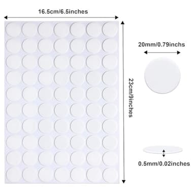 JANYUN 280 Pcs Double Sided Sticky Dot Stickers Removable Round Putty Clear Sticky Tack No Trace Sticky Putty Waterproof Small Stickers for Festival Decoration (20mm, 280) - Image 2