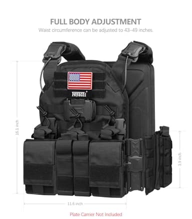 Feyachi TM 20 Magnetic Tactical Vest - Airsoft Vest MOLLE System Multifunctional Quick Release Vests Full Body Adjustable Magnetically Fixed One Button Disassembly - Image 6