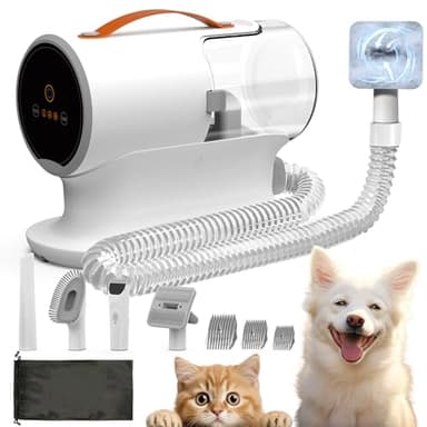 AIRROBO Dog Grooming Vacuum Kit with Pet Clippers, 12000Pa Dogs Vacuum for Shedding Grooming, 5 Grooming Tools Home Cleaning in 1, 2L Dust Cup Low Noise Pet Grooming Vacuum for Dogs, PG100 - Image 1