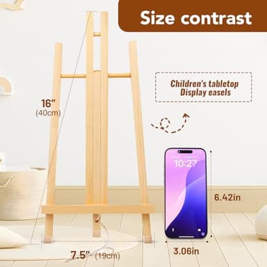 AROIC 15In Wood Easels, Easel Stand for Painting Canvases, Tripod Art Easel, Painting Party Easel, Kids Student Tabletop Easels for Painting, Portable Canvas Photo Picture Sign Holder （16PCS） - Image 2