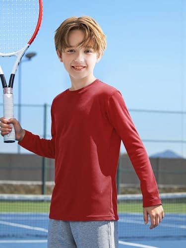 HIFHAF 5 Pack Toddlers Boys' Long Sleeve Tees Soft Cotton Crewneck Basic Long-Sleeve T-Shirts Top - Image 6