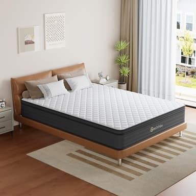 Queen Mattress, 10 Inch Hybrid Mattress with Memory Foam & Pocket Spring, Ergonomic Design for Pressure Relief, Edge Support, Medium Firm Feel Mattress in a Box (60 x 80 x10 Inches, Queen Size) - Image 5