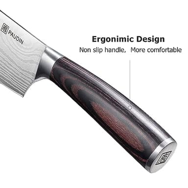 PAUDIN Nakiri Knife - 7" Razor Sharp Meat Cleaver and Vegetable Kitchen Knife, High Carbon Stainless Steel, Multipurpose Asian Chef Knife for Home and Kitchen with Ergonomic Handle - Image 6