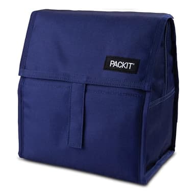 Packit® Freezable Lunch Bag, True Blue, Built with ECOFREEZE® Technology, Foldable, Reusable, Zip and Velcro Closure with Buckle Handle, Designed for Work Lunches and Fresh Lunch On the Go - Image 2