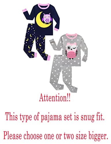 Family Feeling Little girls Pajamas Long sleeve 100% Cotton Moon Owl Kid Pjs 5 - Image 2