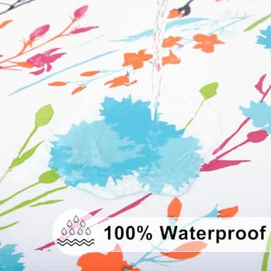misaya Round Fitted Tablecloth with Elastic Edge, 100% Waterproof Oil Proof Plastic Table Cover, Vinyl Flannel Backed Tablecloth Fits 36"-44" Round Tables for Dinner, Outdoor, Picnic, Flowers - Image 3