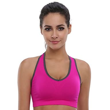 BAOMOSI Women's Seamless Racerback Sports Bra High Impact Support Yoga Gym Workout Fitness Black Blue Grey Purple Rose Red XL - Image 6