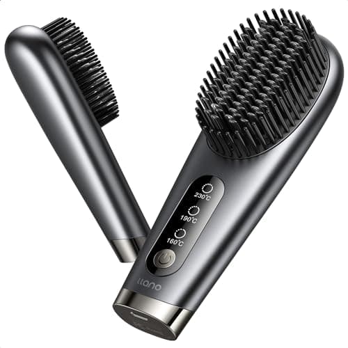 llano Portable Cordless Hair Straightener Brush, [2024 Upgraded] 6400 mAh USB Rechargeable, Lightweight Mini Portable Hair Straightening Comb for Travel/Home/Outdoor - Image 1