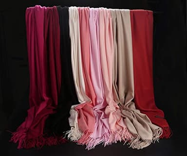 Cindy & Wendy Women's Pashmina Shawl Wrap for Evening Dress Bridesmaid Wedding Bridal Winter Warm Large Soft scarf (Dark Fuchsia) - Image 4
