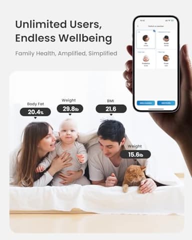 RENPHO Scale for Body Weight, Smart Scale with BMI, Body Fat, Muscle Mass, Bluetooth, 13 Metrics with Large VA Display, Support App Connection, Black, Elis 2X - Image 7