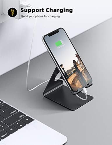 Lamicall Cell Phone Stand, Phone Dock: Cradle, Holder, Stand for Office Desk - Black - Image 3